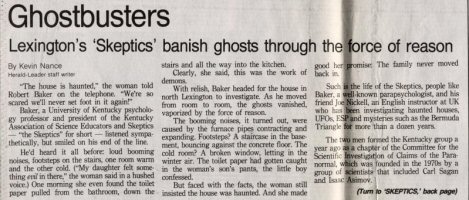 Article on ghostbusting